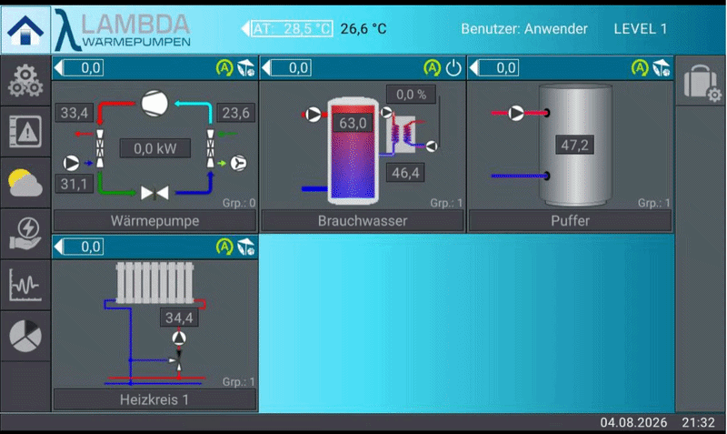 Firmware-Version auf der Lambda-Bedienoberfläche finden